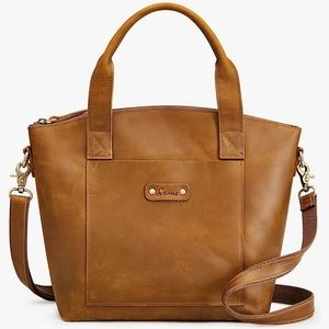 S-ZONE Genuine Leather Satchel Bags for Women Crossbody Tote Top-Handle Handbag